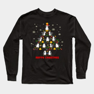 Happy Christmas Penguins Tree. Long Sleeve T-Shirt